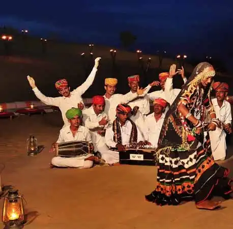 Dinner with Folkdance Jaisalmer Sanddunes